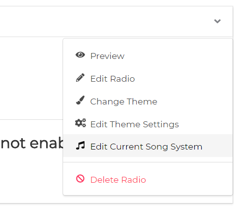 WebRadio Panel Settings